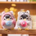 10cm Plush Keychain Cute Expression Cross-dressing Penguin Toy Plush Stuffed Toy Pendant Bag Decoration Girl Gifts.