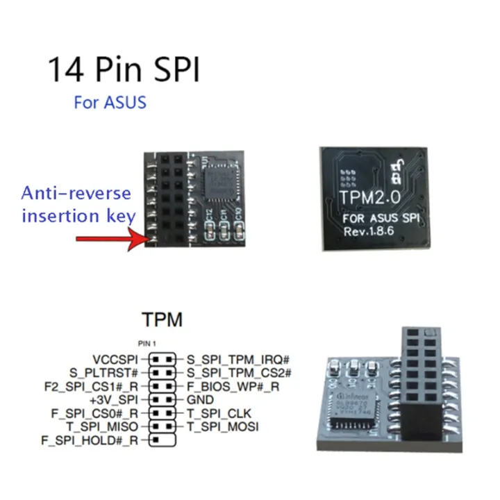 TPM%202.0%20Encryption%20Security%20Module%2014%20Pin%20SPI%20for%20ASUS%20Motherboard%20-%20Image%202