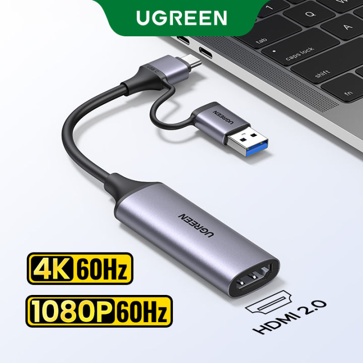 UGREEN Video Capture Card HDMI to USB Type C Capture 1080P 60FPS 4K Stream  Record Audio Game Thunderbolt for PS5 Xbox TV Stick iPad Pro Mac PC