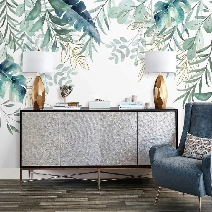 Custom%20Photo%20Wallpaper%20Modern%203D%20Green%20Plant%20Leaves%20Mural%20Living%20Room%20TV%20Sofa%20Bedroom%20Home%20Decor%20Wall%20Painting%20Papel%20De%20Parede%20-%20Image%202