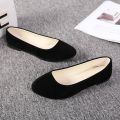 Spring Autumn Women Shoes Flock Flats Comfortable Flat Shoes Women Flats Loafers Shallow Slip on Shoes Red Black Plus Size 41.