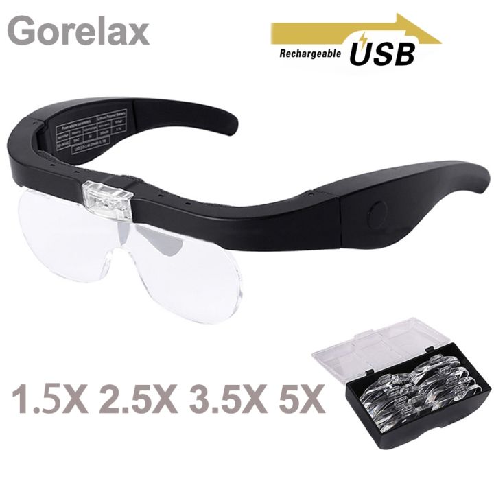 1.5X%202.5X%203.5X%205X%20Glasses%20Magnifier%20With%20USB%20Charging,%20Head%20Mounted%20Magnifying%20Glass%20For%20Reading%20Maintenance%20Beauty%20Embroidery%20-%20Image%202