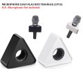 Microphone Logo Flag  Box Triangle Shape Black & White (1 PCS). 