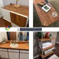 300 x 60 cm Self Adhesive Wood Grain Furniture Stickers PVC Wallpaper cabinets Gloss Film Vinyl Counter Top Decal ( 10x2 feet). 