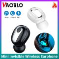 VAORLO Bluetooth 5.2 Mini Invisible Wireless Earphone Running Sport Gaming Headset With Mic Handsfree Stereo Music Earbud In-Ear.