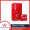 Skore Condom for Men 10pcs Notout Climax Delay/Irish Coffee/Pina Colada/Shades/Cherry/Banana/Warm/Cool/Strawberry/Chocolate/Orange/Dots/Blue Condoms Dotted Condoms for Men (Made in India). 