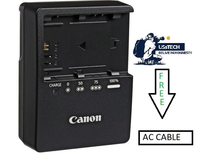 LP-E6 Canon Battery Charger with Free Power Cable For 7D/60D/70D/80D