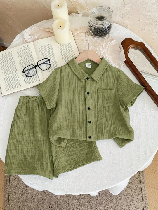Children%E2%80%99s%20Young%20Boy%20%20Toddlers%20Nice%20Clothes%20Button%20Front%20Shirt%20&%20Shorts%20for%20Kids%20-%20Image%205