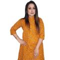 Exclusive Designed Long Kurti High Neck Pocket Cotton Screen Print Trending and Comfortable- Comfortable And Stylish - Premium Quality.
