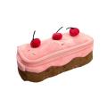 Exquisite Cherry Cake Pen Bag Themed Design Cute Large Capacity Pencil Pouch Plush Pen Bag for Student Supplies School Essentials Gift Item Storage Art Supplies Carrier.