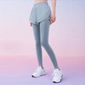 Aiithuug Women 2 In 1 Running Leggings with Pocket Wide Elastic Waistband Workout Capris Yoga Running Biker Gym Sports Pants.