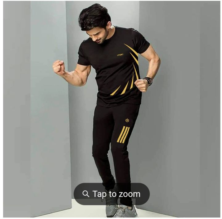 Black Combo T-Shirt & trouser Pant For Man