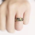 SC Vintage Gothic Sunflower Totem Rings Man Antique Silver Wide Band Rings Fashion Engraved Flower Dragonfly Rings for Men.