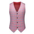 Red Striped Plaid Suit 3-piece Men's Wedding Party Dress Jacket and Pants Vest Fashion Slim Men Blazer Coat Trousers Waistcoat. 
