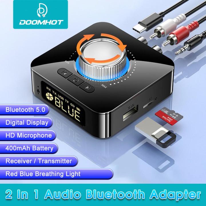 DoomHot%20Two%20In%20One%20Audio%20Bluetooth%20Adapter%20Digital%20Display%205.0%20Bluetooth%20Audio%20Receiver%20Transmitter%20Two%20In%20One%20Aux%20Audio%20Adapter%20HIFI%20Audio%20Receiver%20HD%20Microphone%20Support%20USB%20Drive%20/%20TF%20Card%20/%20AUX%20/%20RCA%20-%20Image%202
