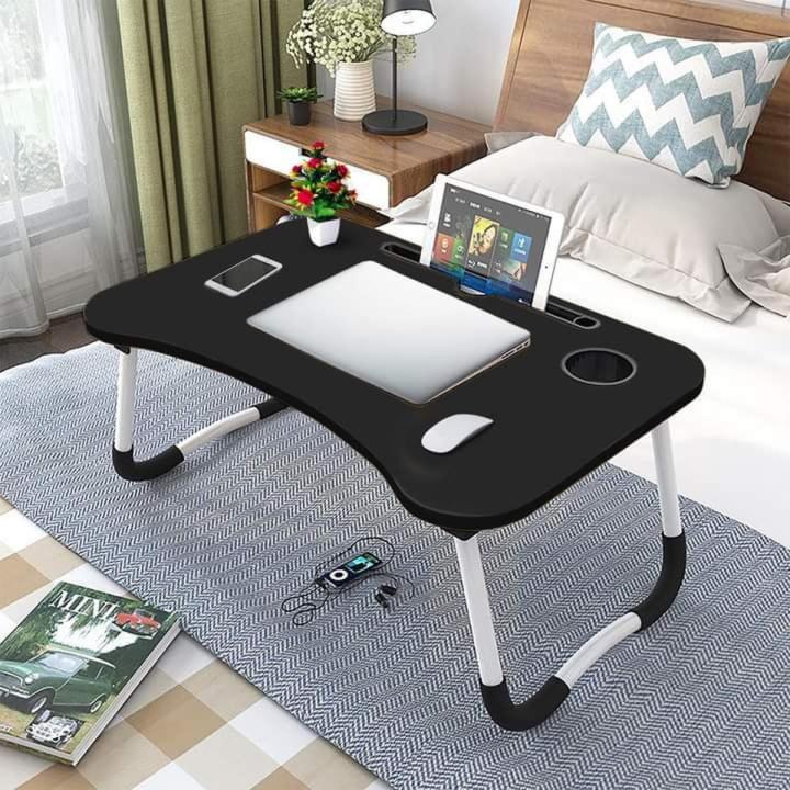Folding Laptop Stand Holder Desk with Slot Portable Study Table Foldable Computer Desk Large School Dormitory Bed Table-3