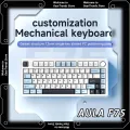 AULA F75 2.4G bezprzewodowa mechaniczna klawiatura do gier Bluetooth RGB dostosowana 75% profil OEM struktura uszczelki klawiatura do gier komputerowych. 