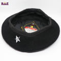 Black Che Guevara Military Metal Star Beret Cap (Free Size).