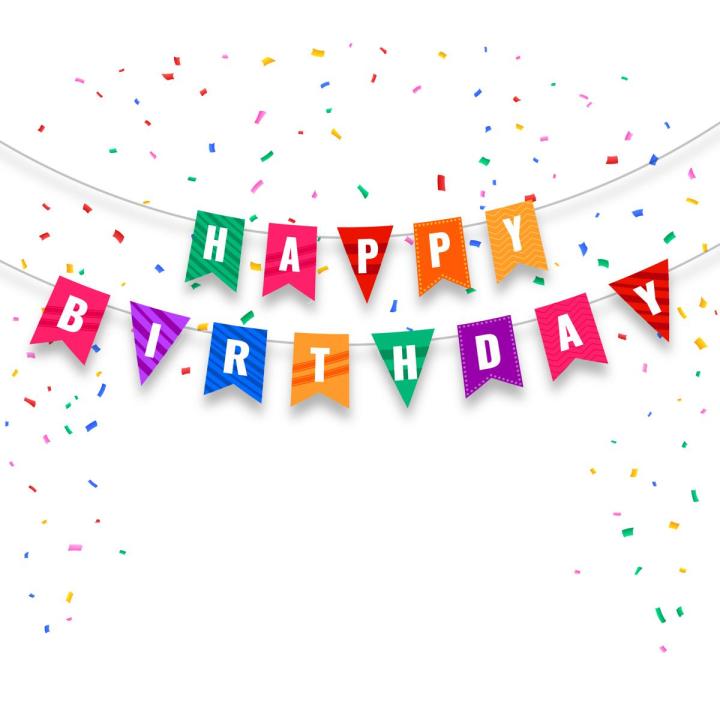 Happy Birthday Banner Card Multi Color Exceptional Design, Birthday Celebration