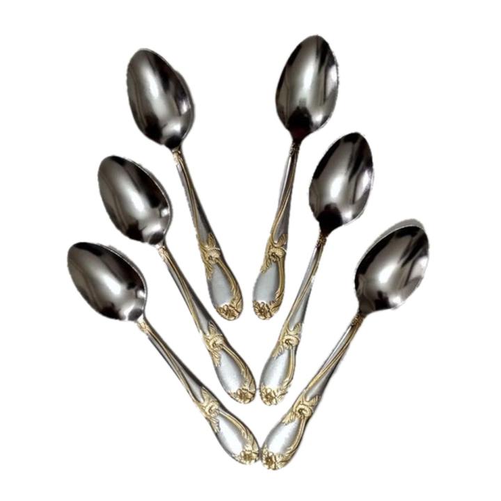 Stainless Steel Spoon Set - 6 Pcs Multi Design