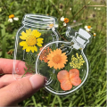 120Pcs Transparent Dried Flower Bookmarks, Handmade DIY Pressed Flowers Bookmark, Clear Flower Page Clips Bookmarks Diy.