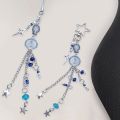 Sea Theme Inspired Hollow Star Pendant Blue Jellyfish Phone Charms Hanging Rope Cute Phone Chain Strap Y2K Beaded Keychain. 