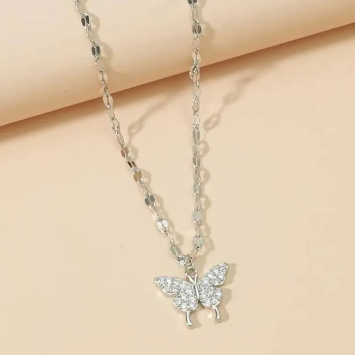 Butterfly%20Shaped%20Zircon%20Necklace%2001%20pcs%20Set-%20%20%20Chain%20and%20Locket%20for%20Women%20Elegant%20Simple%20Pendant%20Chain%20Choker%20Korean%20Fashion%20Wedding%20Party%20Jewelry%20Girls%20model%205252%20-%20Image%202