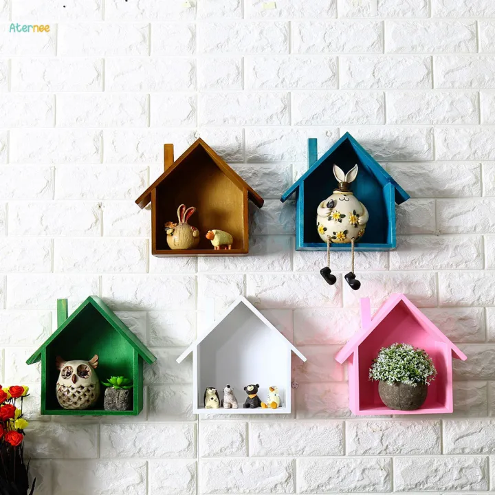 5x%20House%20Shaped%20Floating%20Wall%20Mounted%20Shelves%20For%20Decor%20White%20-%20Image%205