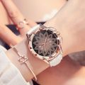 Watch Women Rhinestone Watches Ladies Watch Leather Big Dial Bracelet Women Wrist Watch Crystal Relogio Feminino Clock.