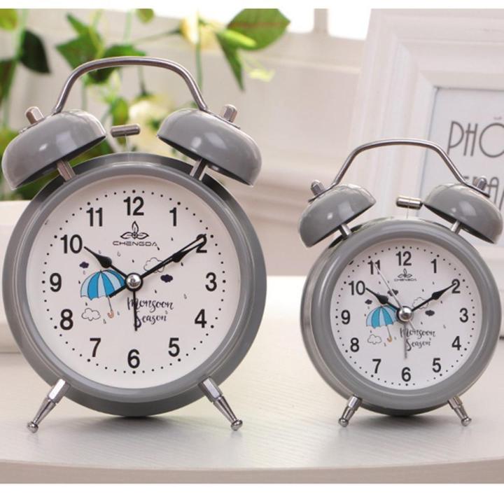 New Korean Style Metal Alarm Clock Double Bell Candy Color Children Student Bedside Alarm Clock8819 4Inch8820