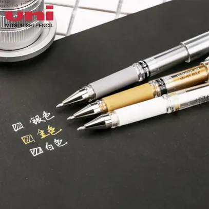 Uni-ball%20Signo%20Broad%20UM-153%20Gel%20Pen%201.0%20mm%20Japan%20White%20Gold%20and%20Silver%20-%20Image%202