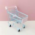 Mini Shopping Cart Simulation Supermarket Handcart Kids Craft Toy Shopping Utility Cart Storage Toy Holder Gifts for Children.