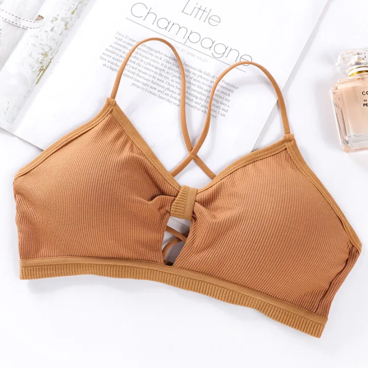 Women%20underwear%20sports%20bra%20thread%20bra%20Crossed%20shoulder%20strap%20bra%20beautiful%20back%20bra%20wireless%20bra%20wrapped%20chest%20seamless%20bra%20soft%20bra%20-%20Image%205