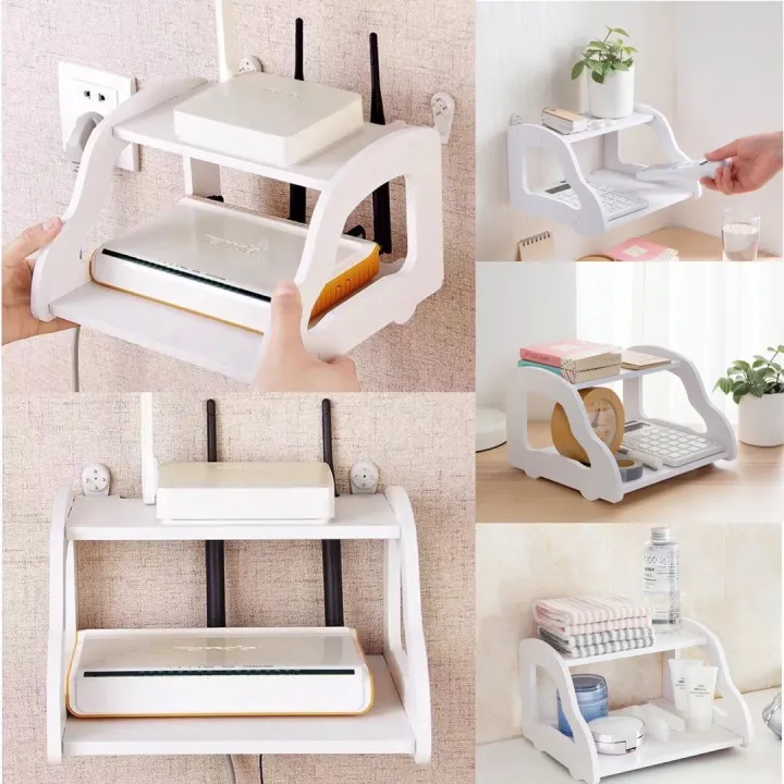 Best%20Quality%20Wifi%20Router%20Stand%20Shelf%20Double%20Layer%20Wall%20Mounted%20Shelf%20Home%20decorato%20-%20Image%203