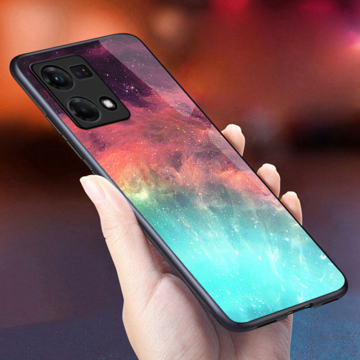 Vantime%20for%20OPPO%20F21%20Pro%204G%20/%20F21S%20Pro%20Case%20Starry%20Sky%20Phone%20Back%20Hard%20Glass%20Cover%20-%20Image%202