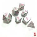 7pcs/set Polyhedral Metal Dice Set RPG T&G Waring Game Dungeons and Dragons Pink Blue Black. 
