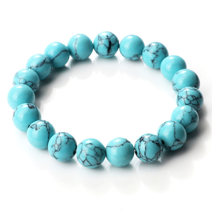 10mm/8mm/6mm Blue Beads Bracelet Minimalist Natural Stone Yoga
