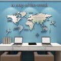 【Fashion】3d Wall Solid Acrylic World Map For Living Room Office Home Decor World Map Wall Decals Mural For Kid.