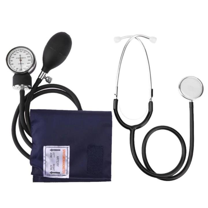 Manual Arm Sphygmomanometer Blood Pressure Gauge with Stethoscope Monitor Device Health Monitors