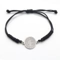 Catholic Religious Belief St. Benedict Cross Stainless Steel Bracelets Manual Chinese Knot Bracelets Men Adjustable Jewelry Gift. 