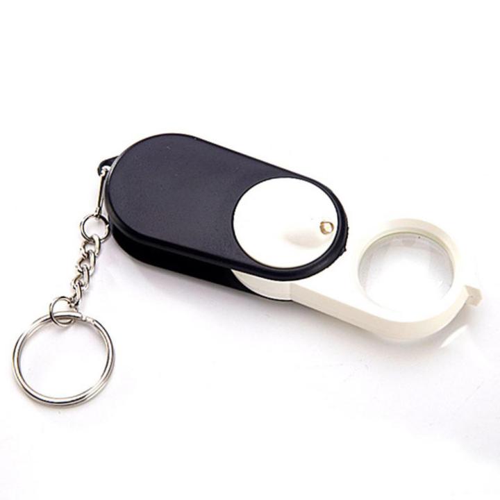 Pocket Folding Magnifier Reading Magnifying Glass Loupe Magnification 10X With LED Light