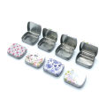 Portable Mini Metal Hinged Tin Box With Lid Rectangular Small Storage Container NOVO. 