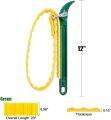 Multi-Purpose Adjustable Rubber Belt Strap Wrench and Steel Handle Adjustable Strap Filter Opener Wrench for Opening Filter, Pipe and Tin - Green 12 Inch. 