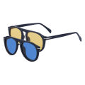 2023 Round Frame Retro Man Magnetic Suction Sunglasses Fashion Anti Blue Light Optical Glasses UV400 Sunglasses Man. 
