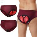 MTB Bike Underwear, Bicycle Undershorts Briefs ' Padded Cycling Shorts for Folding Bike Cycling Accessories , Deep Red XXXL.