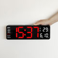 Electronic Clock Home Decoration Wall Clock LED Digital Temperature Date Display Alarm Clock Large. 
