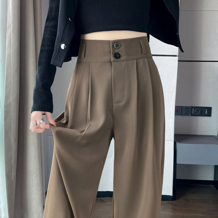 Women'S%20Loose%20Spring%20Summer%202024%20New%20High%20Waist%20Wide%20Legs%20Slim%20Casual%20Trousers%20Korean%20Fashion%20Trend%20Female%20Suit%20Straight%20Pants%20-%20Image%204