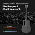 LAVA ME 3 Carbon Fiber Guitar Acoustic Electric Smart Guitar with Tuner, Recording and Beat Functions, Multiple Performance Effects, Beginners, Adults, Right Travel Guitar(38inch White Ideal Bag). 