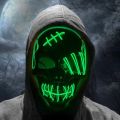 Creative Halloween Glowing Headwear PP Full Face Eye Cold Light Costume Props Men.