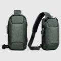 New Carbon Fiber Streamline Anti-Theft Sling Bag Multifunction Men Chest Bag Male Waterproof Messenger USB Crossbody Bag. 